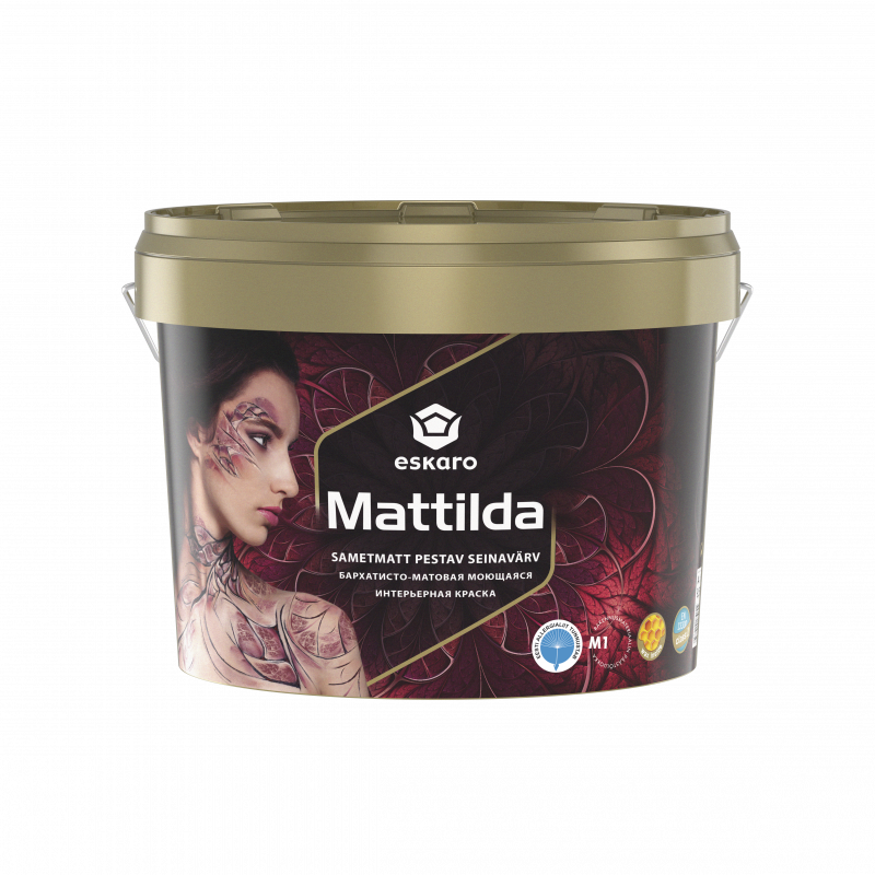 Фарба для стін Eskaro Mattilda бархатисто-матова біла, що миється 9.5 л Фарба для стін Eskaro Mattilda бархатисто-матова біла, що миється 9.5 л