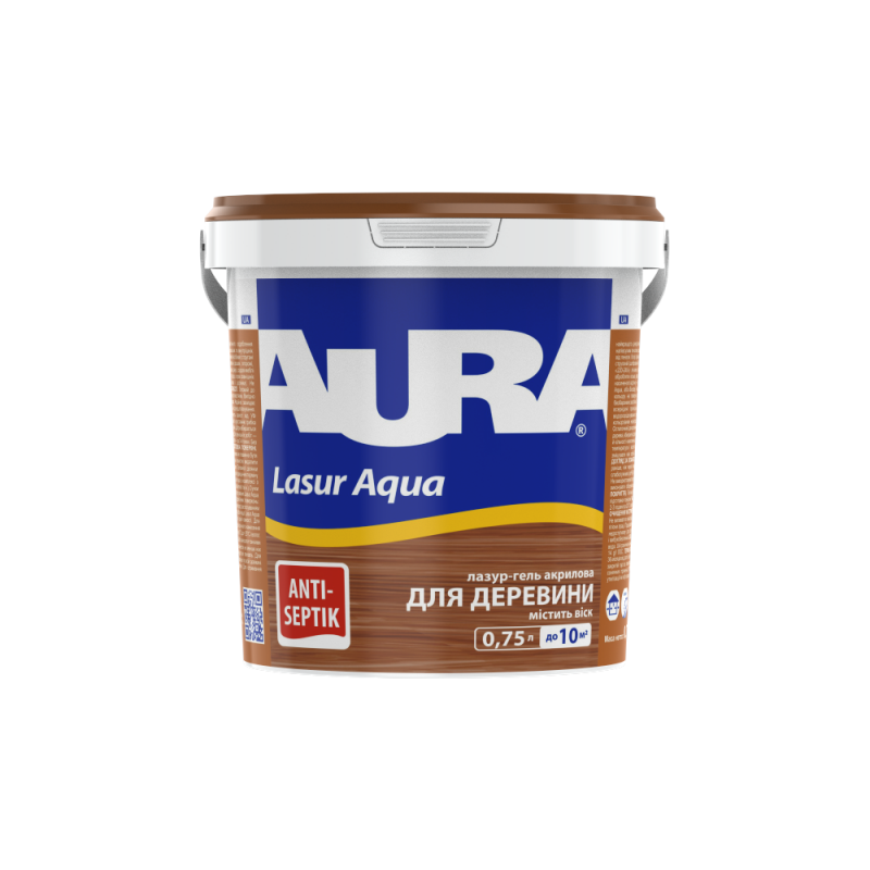Лазур для дерева Aura® Lasur Aqua безколірна шовковисто-матова 0.75 л Лазур для дерева Aura® Lasur Aqua безколірна шовковисто-матова 0.75 л