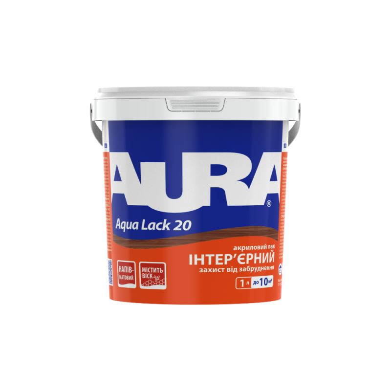 Лак інтер'єрний панельний Aqua Lack 20 Aura® напівматовий водорозчинний 1 л 