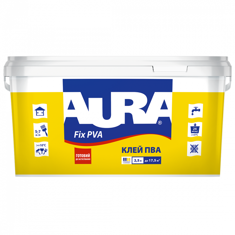 Клей ПВА Aura Fix PVA 2.5 л Клей ПВА Aura Fix PVA 2.5 л
