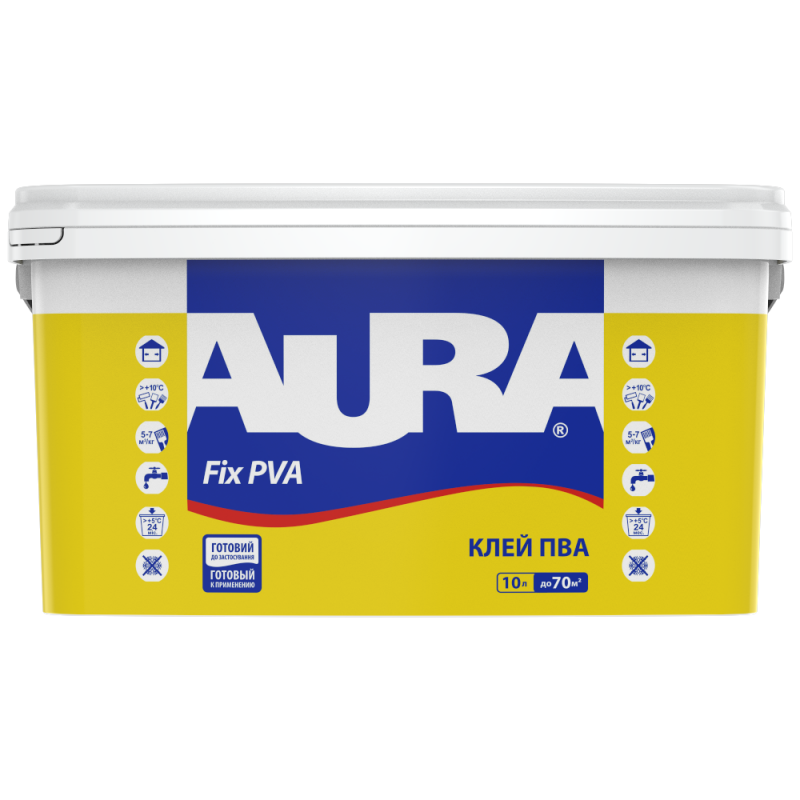 Клей ПВА Aura Fix PVA 10 л Клей ПВА Aura Fix PVA 10 л