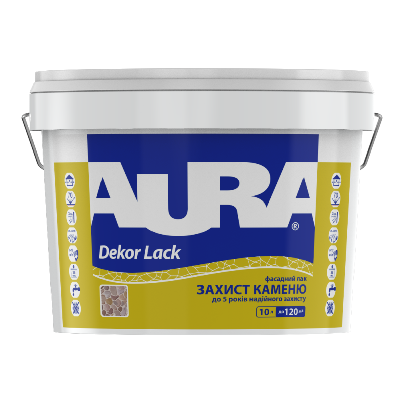Лак фасадный для камня Aura Dekor Lack полуглянец 10 л Лак фасадный для камня Aura Dekor Lack полуглянец 10 л