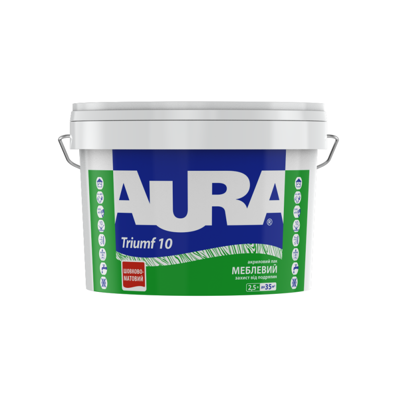 Лак для меблів акриловий Aura® Triumf 10 шовково-матовий 2,5 л (2,55 кг)