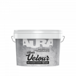Декоративная краска Aura® Velour Silver с эффектом бархата и велюра серебряная 2,5 л (3 кг)
