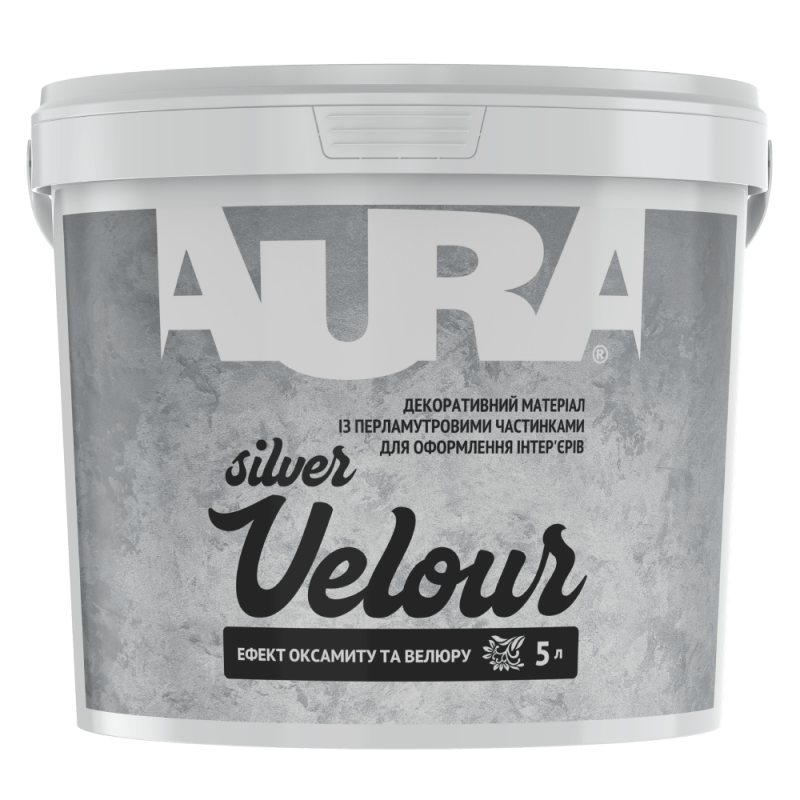 Декоративная краска Aura® Velour Silver с эффектом бархата и велюра серебряная 5 л (5,95 кг) Декоративная краска Aura® Velour Silver с эффектом бархата и велюра серебряная 5 л (5,95 кг)