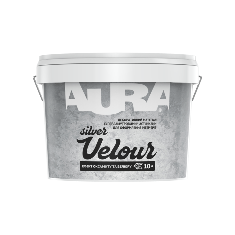 Декоративная краска Aura® Velour Silver с эффектом бархата и велюра серебряная 10 л (11,9 кг) Декоративная краска Aura® Velour Silver с эффектом бархата и велюра серебряная 10 л (11,9 кг)