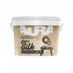 Декоративная краска Мокрый шелк Aura® Silk Glans с шелковистым блеском и перламутровым эффектом серебряная 10 л (11,9 кг)
