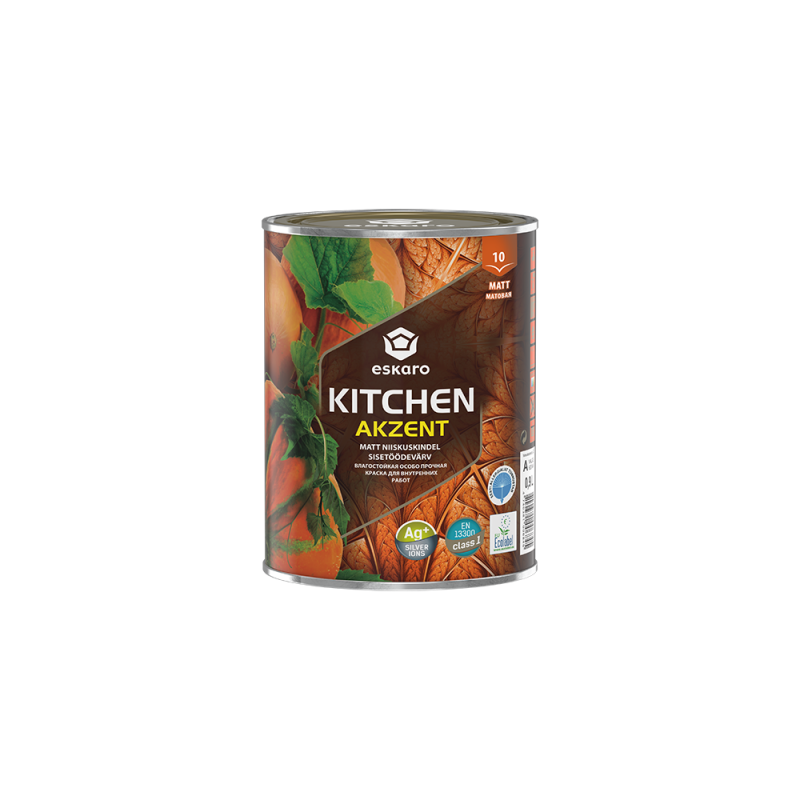 Краска акриловая Eskaro Akzent Kitchen шелковистый мат белый 0.9 л Краска акриловая Eskaro Akzent Kitchen шелковистый мат белый 0.9 л