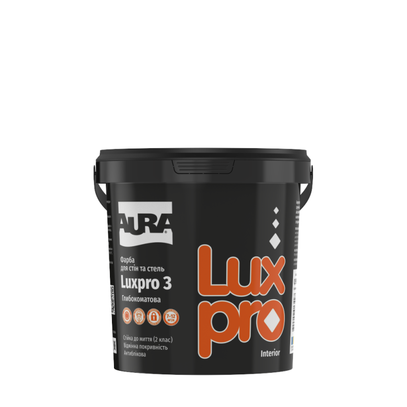 Фарба інтер'єрна AURA Luxpro 3 для стін та стель антиблікова глибокоматова біла 0.95 л Фарба інтер'єрна AURA Luxpro 3 для стін та стель антиблікова глибокоматова біла 0.95 л