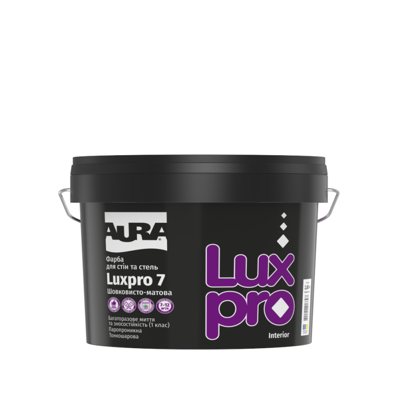 Фарба інтер'єрна AURA Luxpro 7 акрилатна для стін та стель шовковисто матова біла 2,85 л