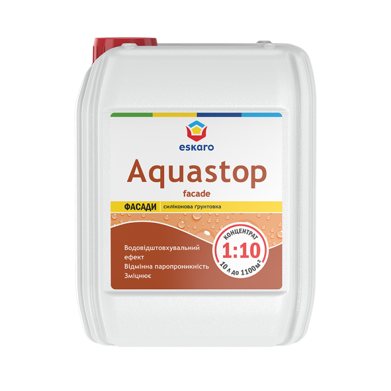 Фасадна грунтовка концентрат ESKARO Aquastop Facade із гідрофобним ефектом (1:10) 10 л Фасадна грунтовка концентрат ESKARO Aquastop Facade із гідрофобним ефектом (1:10) 10 л