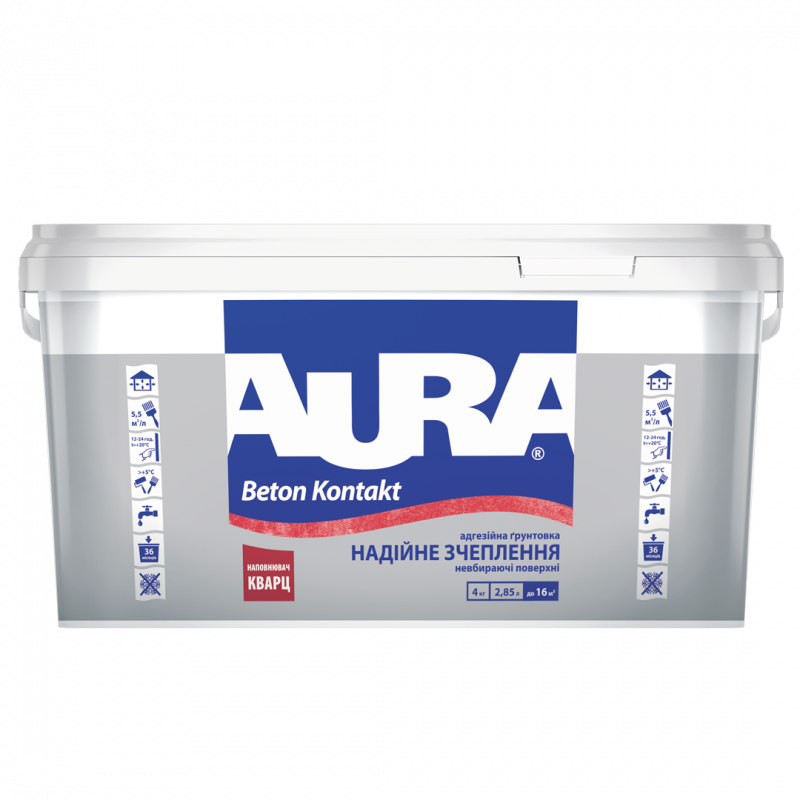 Адгезионная грунтовка AURA Beton Kontakt 4 кг Адгезионная грунтовка AURA Beton Kontakt 4 кг