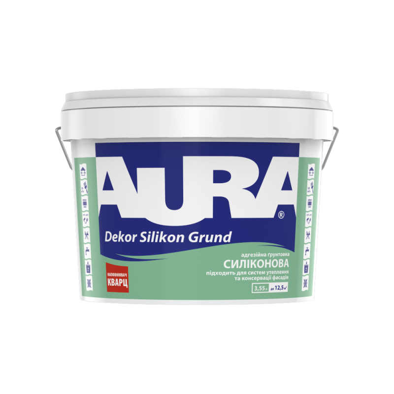 Силиконовая адгезионная кварцевая грунтовка AURA Dekor Silikon Grund 3.55 кг Силиконовая адгезионная кварцевая грунтовка AURA Dekor Silikon Grund 3.55 кг