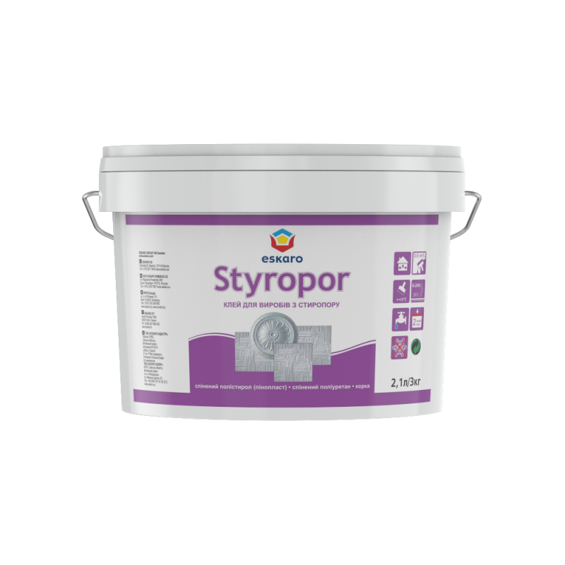 Клей Eskaro Styropor для изделий из стиропора 1 кг