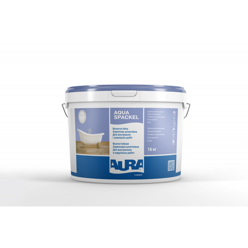 Влагостойкая акриловая шпаклевка Aura Luxpro Aqua Spackel 16 кг Влагостойкая акриловая шпаклевка Aura Luxpro Aqua Spackel 16 кг