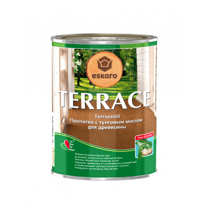 Декоративно-защитное масло для дерева AURA Terrace Brown коричневая 0.9 л Декоративно-защитное масло для дерева AURA Terrace Brown коричневая 0.9 л