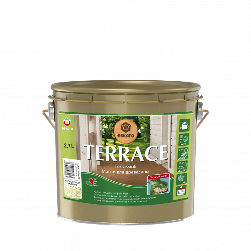 Декоративно-защитное масло для дерева AURA Terrace gray серая 2.7 л Декоративно-защитное масло для дерева AURA Terrace gray серая 2.7 л