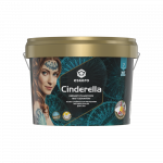 Краска акриловая Eskaro Cinderella для потолков и стен особенно крепкая белая матовая. 9 л