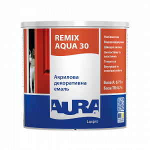Эмаль акриловая Aura Luxpro Remix Aqua 30 Белая полуматовая