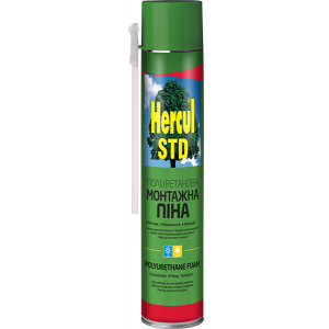 Многоцелевая полиуретановая монтажная пена HERCUL STD всесезонная 750 ml / 850 g