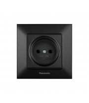 Розетка 1-местная Panasonic Arkedia Slim чёрная WNTC02012BL-UA1