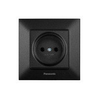Розетка 1-местная Panasonic Arkedia Slim чёрная WNTC02012BL-UA1