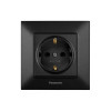 Розетка 1-местная с заземлением Panasonic Arkedia Slim чёрная WNTC02022BL-UA1