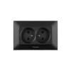 Розетка 2-местная Panasonic Arkedia Slim чёрная WNTC02042BL-UA1