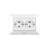 Розетка 2-местная с заземлением Panasonic Arkedia Slim белая WNTC02052WH-UA1