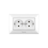 Розетка 2-местная с заземлением Panasonic Arkedia Slim белая WNTC02052WH-UA1