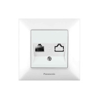Розетка компьютерная 1-местная RJ45 CAT6e Panasonic Arkedia Slim белая WNTC04052WH-UA1