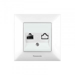Розетка компʼютерна 1-на RJ45 CAT6e Panasonic Arkedia Slim біла WNTC04052WH-UA1