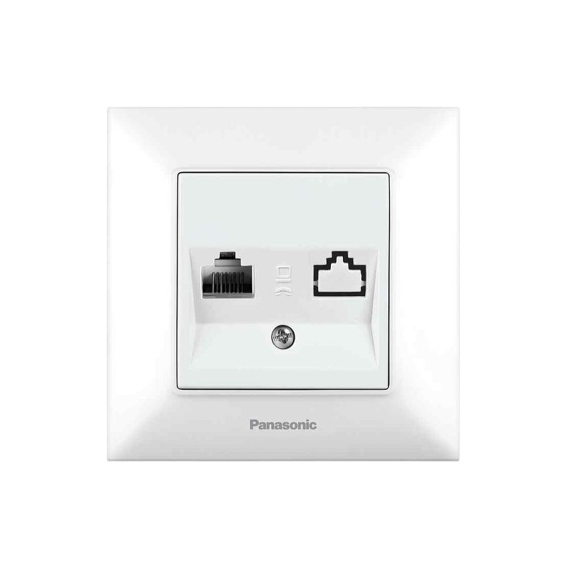 Розетка компʼютерна 1-на RJ45 CAT6e Panasonic Arkedia Slim біла WNTC04052WH-UA1