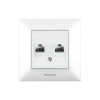Розетка компьютерная 2-местная RJ45 CAT6e Panasonic Arkedia Slim белая WNTC04072WH-UA1