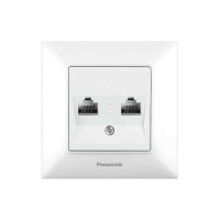 Розетка компьютерная 2-местная RJ45 CAT6e Panasonic Arkedia Slim белая WNTC04072WH-UA1