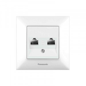 Розетка компʼютерна 2-на RJ45 CAT6e Panasonic Arkedia Slim біла WNTC04072WH-UA1
