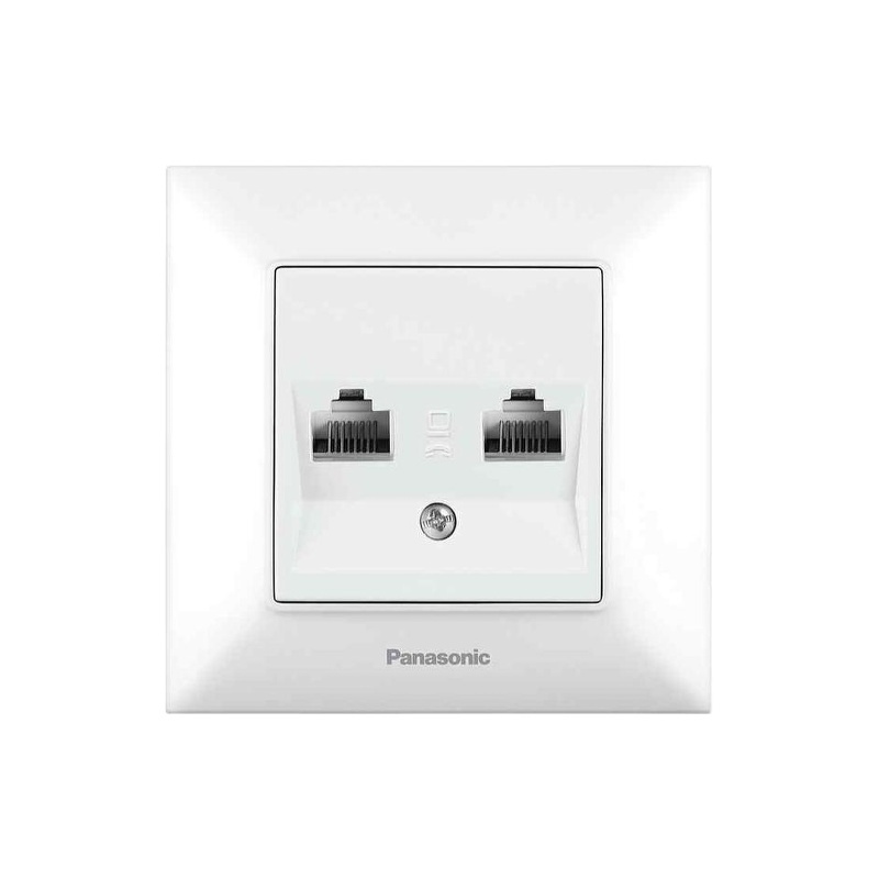 Розетка компьютерная 2-местная RJ45 CAT6e Panasonic Arkedia Slim белая WNTC04072WH-UA1