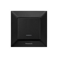 Выключатель 1-кл. с подсветкой Panasonic Arkedia Slim чёрный WNTC00022BL-UA1