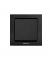 Выключатель 2-кл. (быстр. монтаж) Panasonic Arkedia Slim чёрный WNTC01092BL-UA1