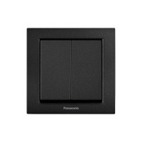Выключатель 2-кл. (быстр. монтаж) Panasonic Arkedia Slim чёрный WNTC01092BL-UA1
