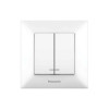 Выключатель 2-кл. с подсветкой Panasonic Arkedia Slim белый WNTC00102WH-UA1
