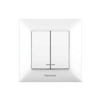 Выключатель 2-кл. с подсветкой Panasonic Arkedia Slim белый WNTC00102WH-UA1