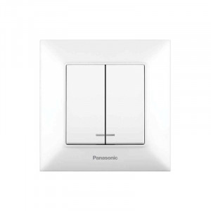 Вимикач 2-кл. з підсвіткою Panasonic Arkedia Slim білий WNTC00102WH-UA1
