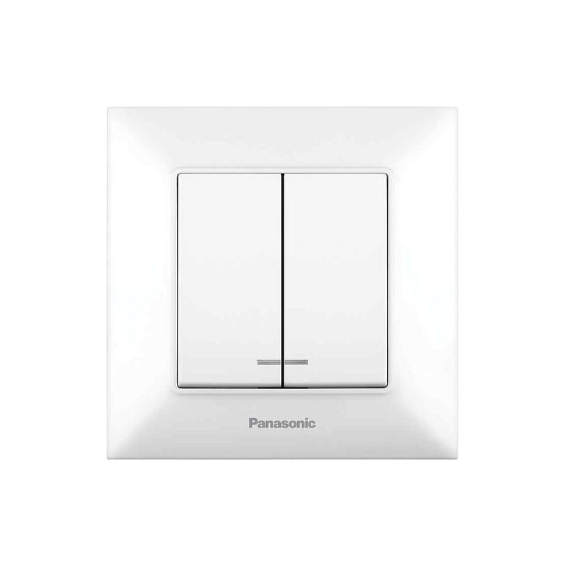 Вимикач 2-кл. з підсвіткою Panasonic Arkedia Slim білий WNTC00102WH-UA1