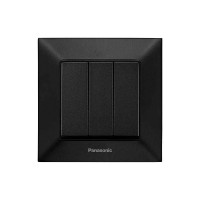 Выключатель 3-кл. Panasonic Arkedia Slim чёрный WNTC00152BL-UA1