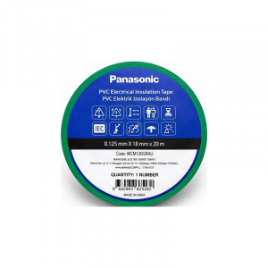 Изолента ПВХ Panasonic 0.125×18мм, 20м, зелёная WCMT20GRARJ