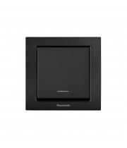 Выключатель 1-клавишный с подсветкой Panasonic Karre Plus 55 чёрный (WDTC90022BL-UA1)