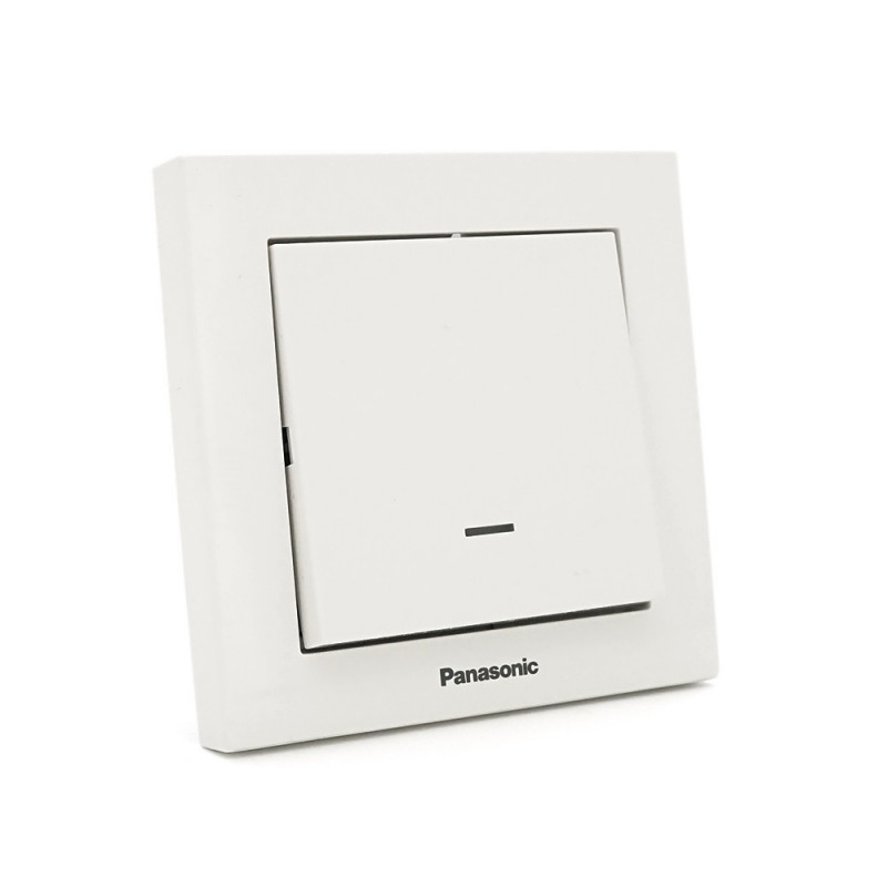 Выключатель 1-клавишный с подсветкой Panasonic Karre Plus 55 белый (WDTC90022WH-UA1)