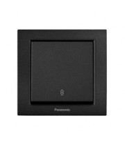 Выключатель 1-клавишный проходной Panasonic Karre Plus 55 чёрный (WDTC90032BL-UA1)