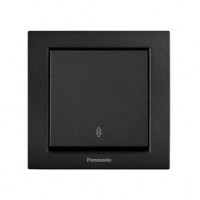 Выключатель 1-клавишный проходной Panasonic Karre Plus 55 чёрный (WDTC90032BL-UA1)